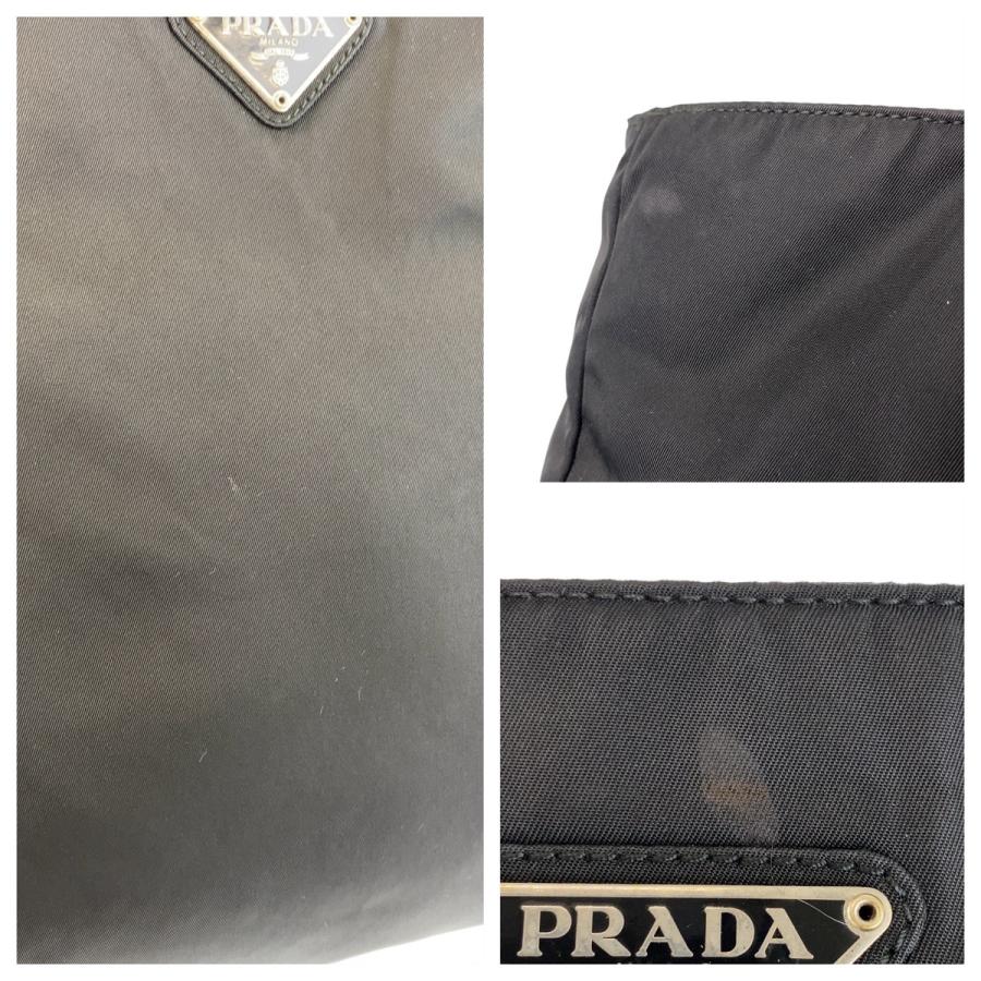 PRADA（プラダ） テスート 三角ロゴプレート ブラック 黒 シルバー金具