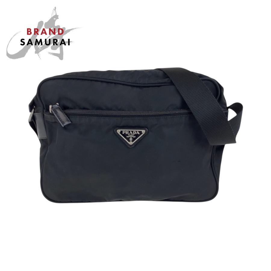 PRADA（プラダ） 美品 テスート 三角ロゴプレート ブラック 黒