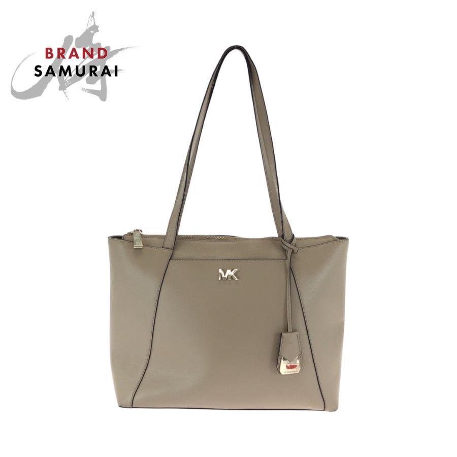 MICHAEL KORS（マイケルコース） ロゴ ベージュ ゴールド金具 レザー 