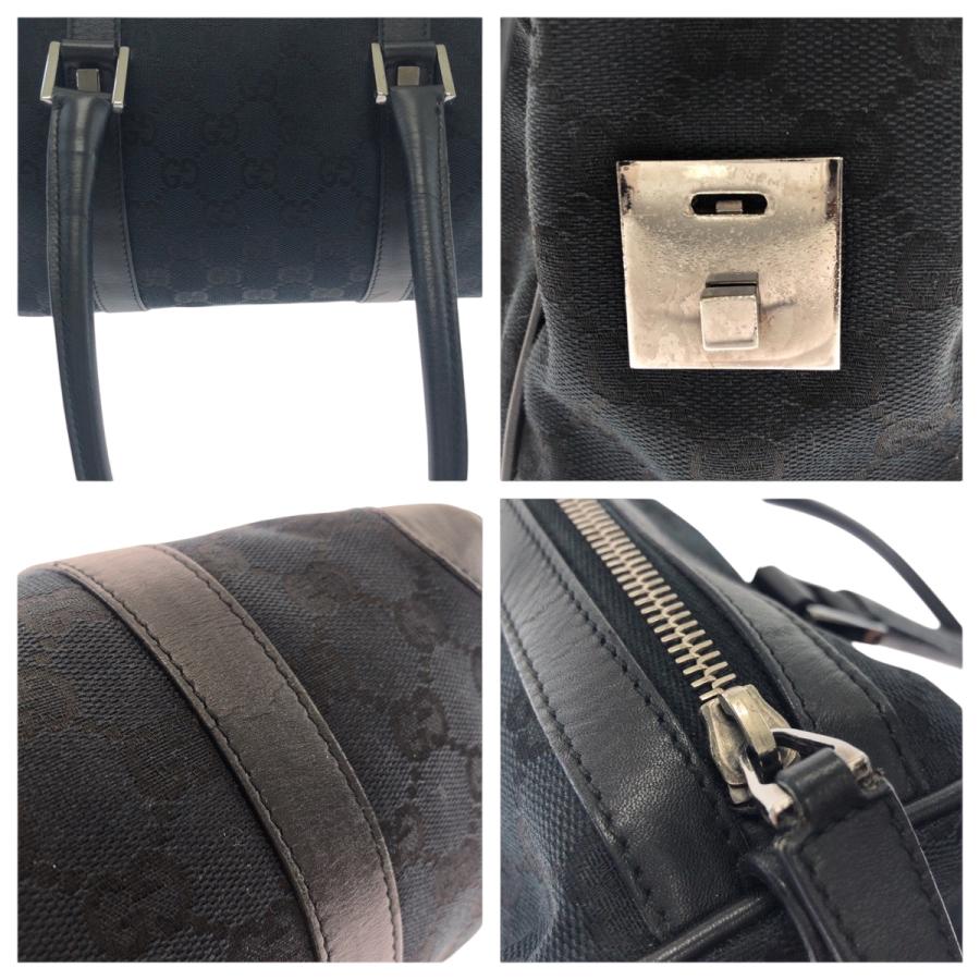 GUCCI（グッチ） 美品 ブラック 黒 シルバー金具 GGキャンバス 000