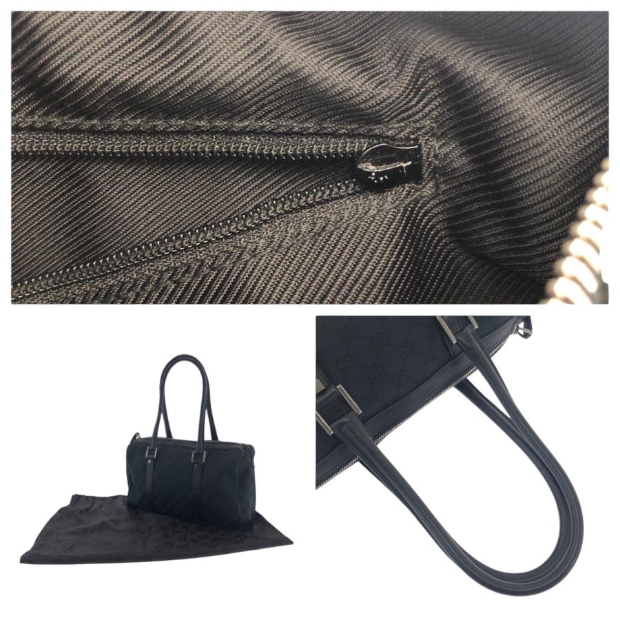 GUCCI（グッチ） 美品 ブラック 黒 シルバー金具 GGキャンバス 000