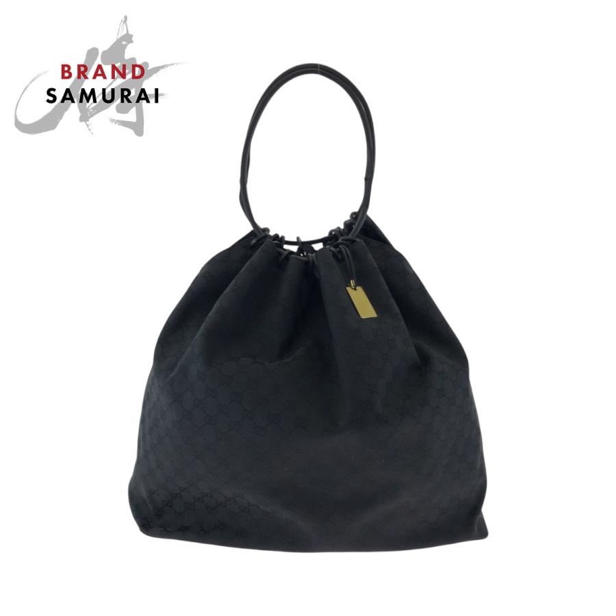 GUCCI（グッチ） 美品 ブラック 黒 ブラック金具 GGキャンバス 91379