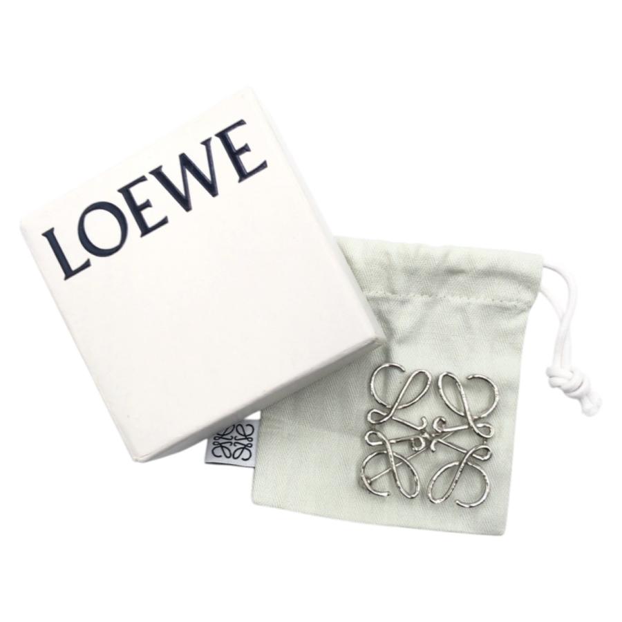 LOEWE 超美品 ロエベ アナグラム シルバー メタル ブローチ 男女兼用