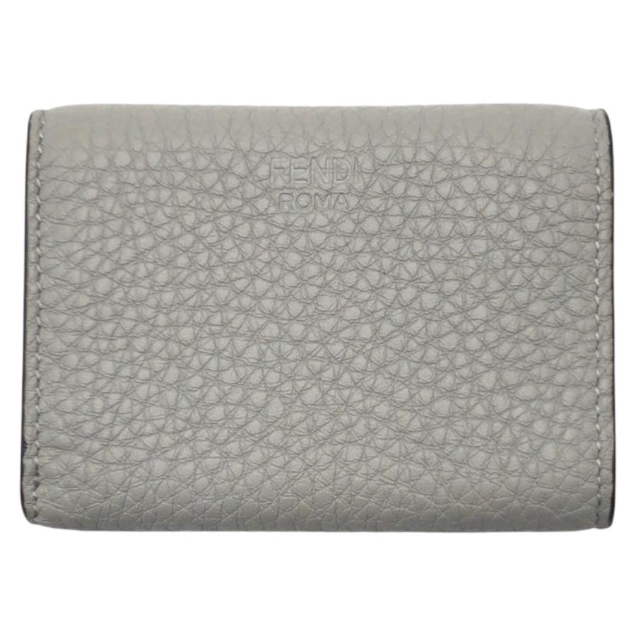 FENDI（フェンディ） 美品 ピーカブー グレー シルバー金具 レザー