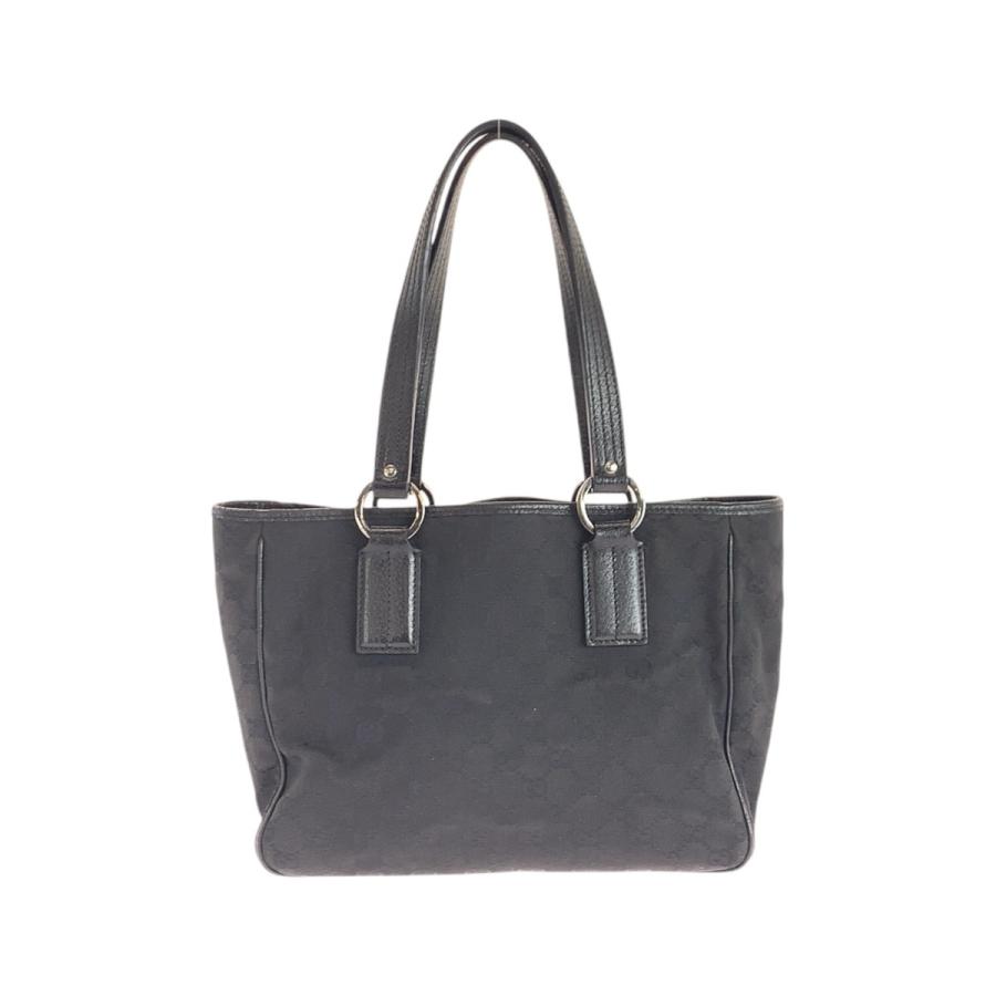 美品 GUCCI グッチ ブラック 黒 シルバー金具 GGキャンバス/レザー 