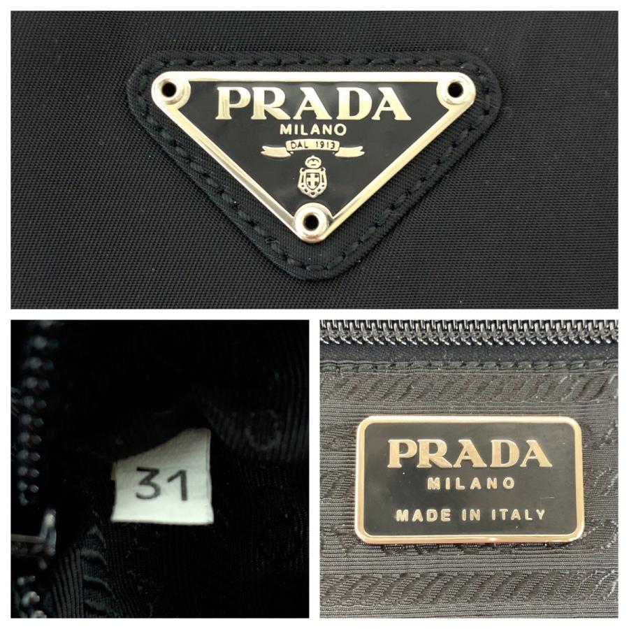 PRADA（プラダ） 美品 テスート 三角ロゴプレート ブラック 黒
