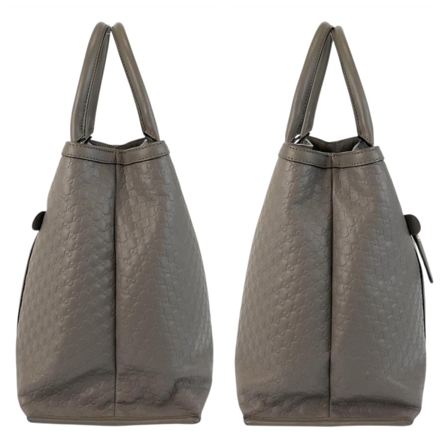 GUCCI（グッチ） 美品 マイクログッチシマ グレー ゴールド金具 レザー 