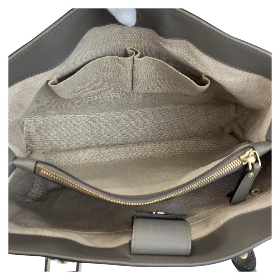 GUCCI（グッチ） 美品 マイクログッチシマ グレー ゴールド金具 レザー 