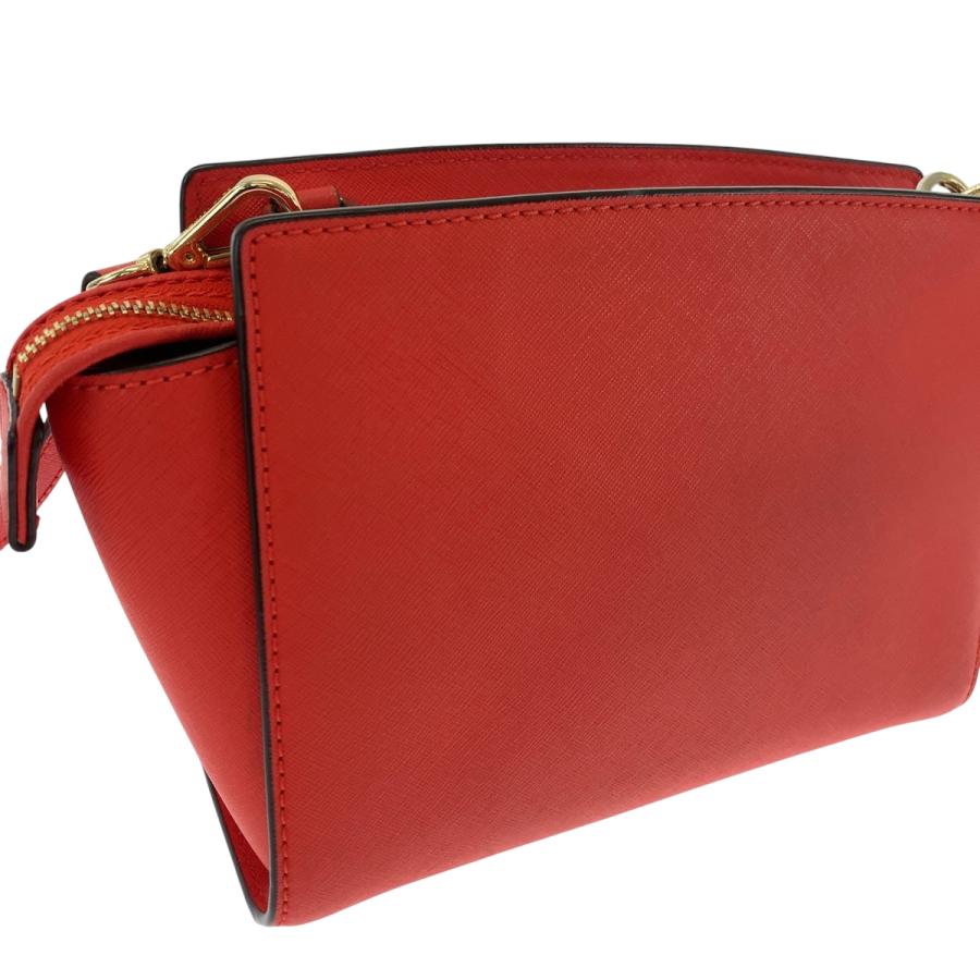 超美品 Michael Kors マイケルコース ロゴ レッド ゴールド金具 PVC 30T3GLMM2L ショルダーバッグ 斜め掛け レディース 502751 【中古】 MICHAEL KORS（マイケルコース） 超美品 ロゴ レッド ゴールド金具 PVC