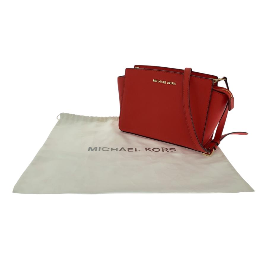 超美品 Michael Kors マイケルコース ロゴ レッド ゴールド金具 PVC 30T3GLMM2L ショルダーバッグ 斜め掛け レディース 502751 【中古】 MICHAEL KORS（マイケルコース） 超美品 ロゴ レッド ゴールド金具 PVC