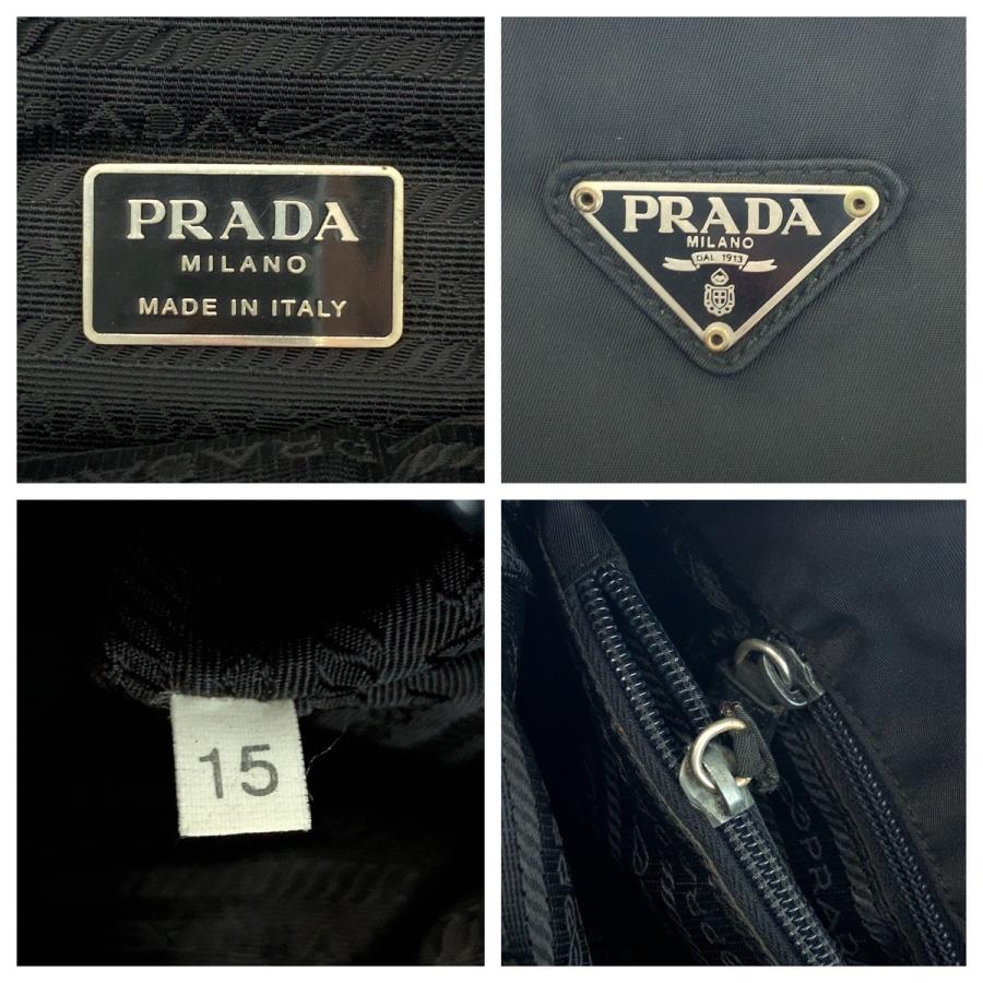 PRADA（プラダ） 美品 テスート 三角ロゴプレート ブラック 黒