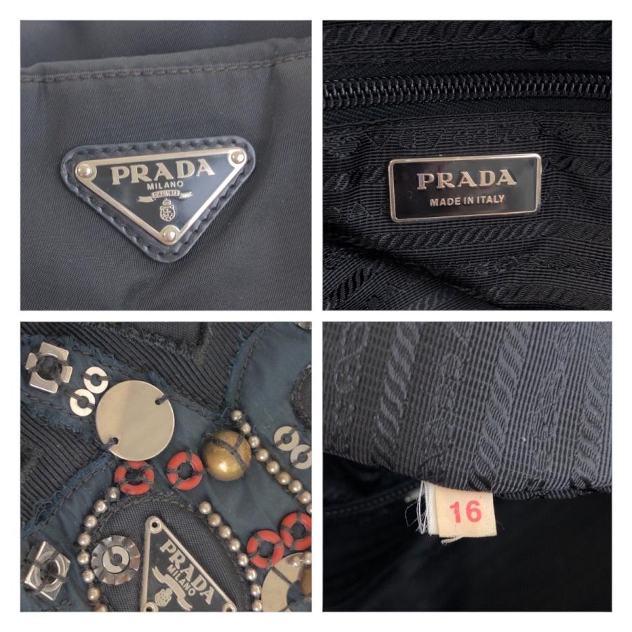 PRADA（プラダ） テスート イヴニングベア ビジュー ブラック ナイロン