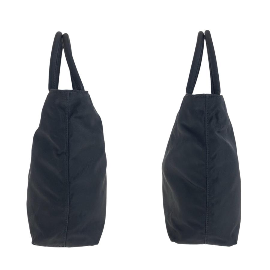 PRADA 美品 プラダ テスート 三角ロゴプレート ブラック 黒 シルバー