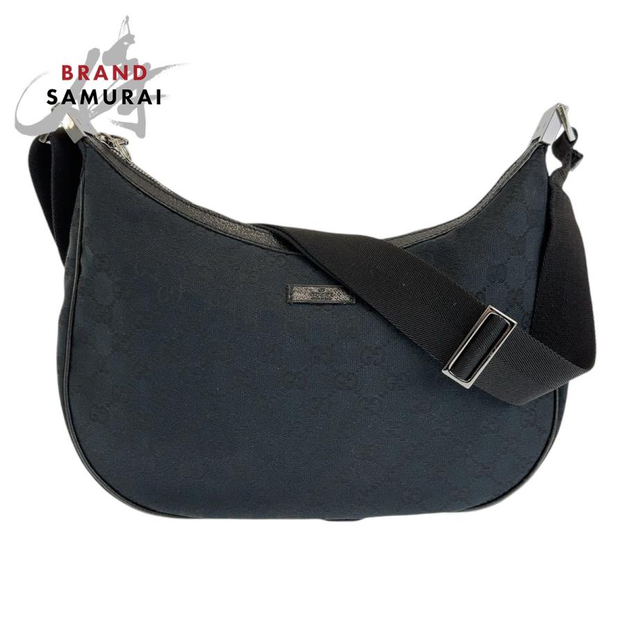 GUCCI 美品 グッチ ブラック 黒 シルバー金具 GGキャンバス 122790