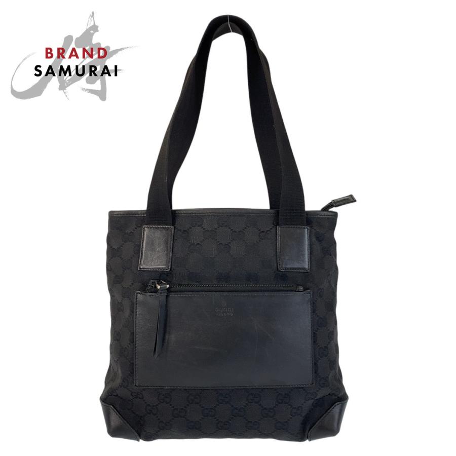 GUCCI（グッチ） ブラック 黒 GGキャンバス/レザー 28893 トートバッグ