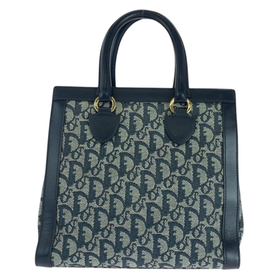 美品 Dior ディオール ヴィンテージ トロッター ネイビー ゴールド金具