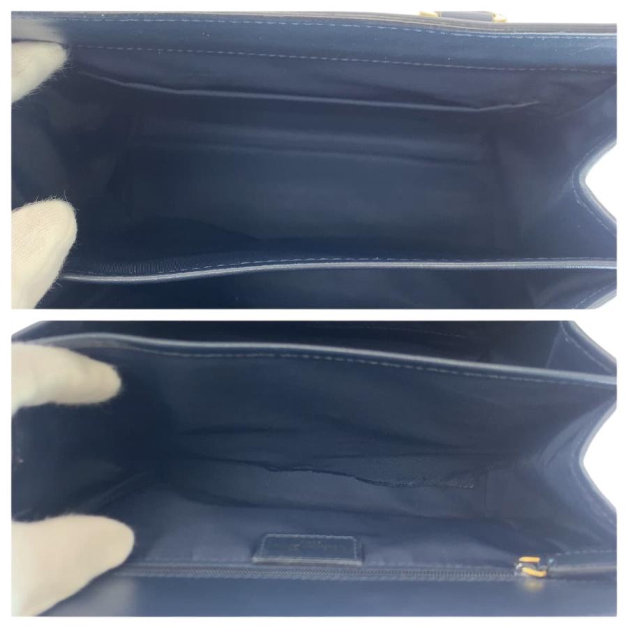美品 Dior ディオール ヴィンテージ トロッター ネイビー ゴールド金具