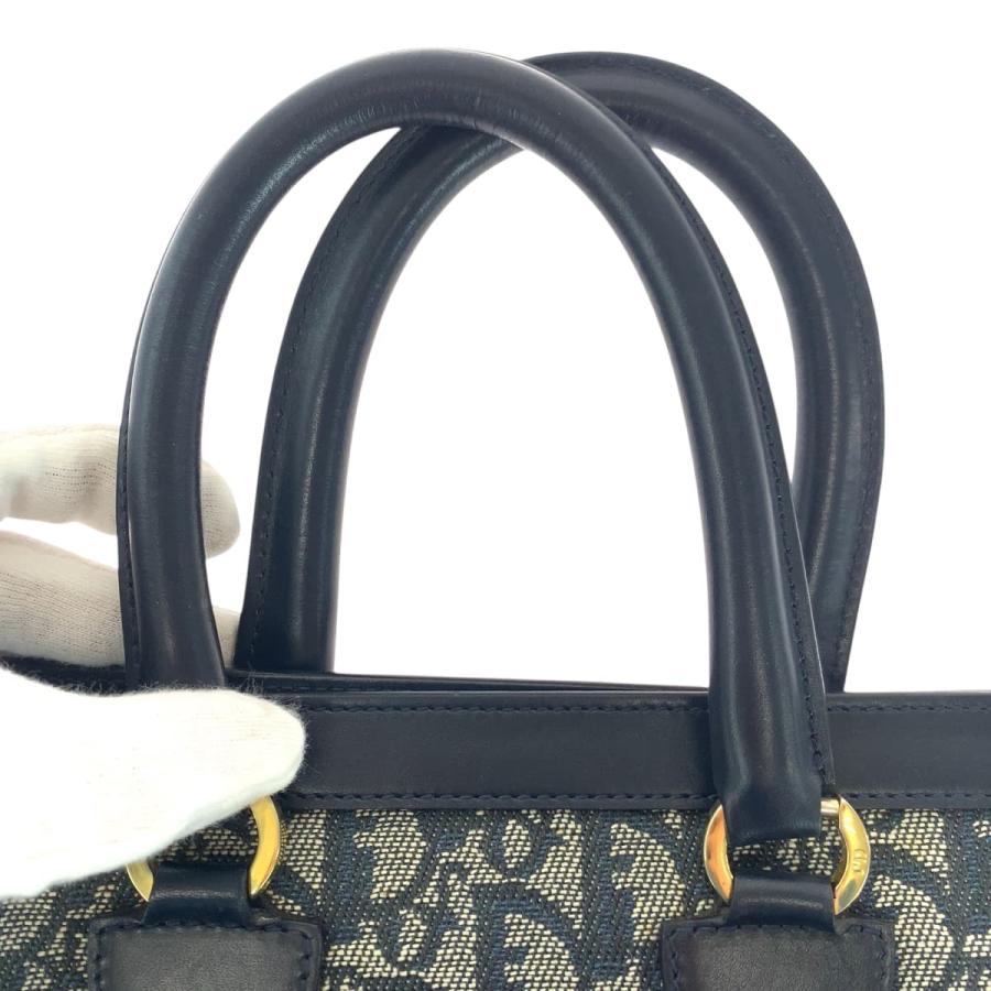 美品 Dior ディオール ヴィンテージ トロッター ネイビー ゴールド金具