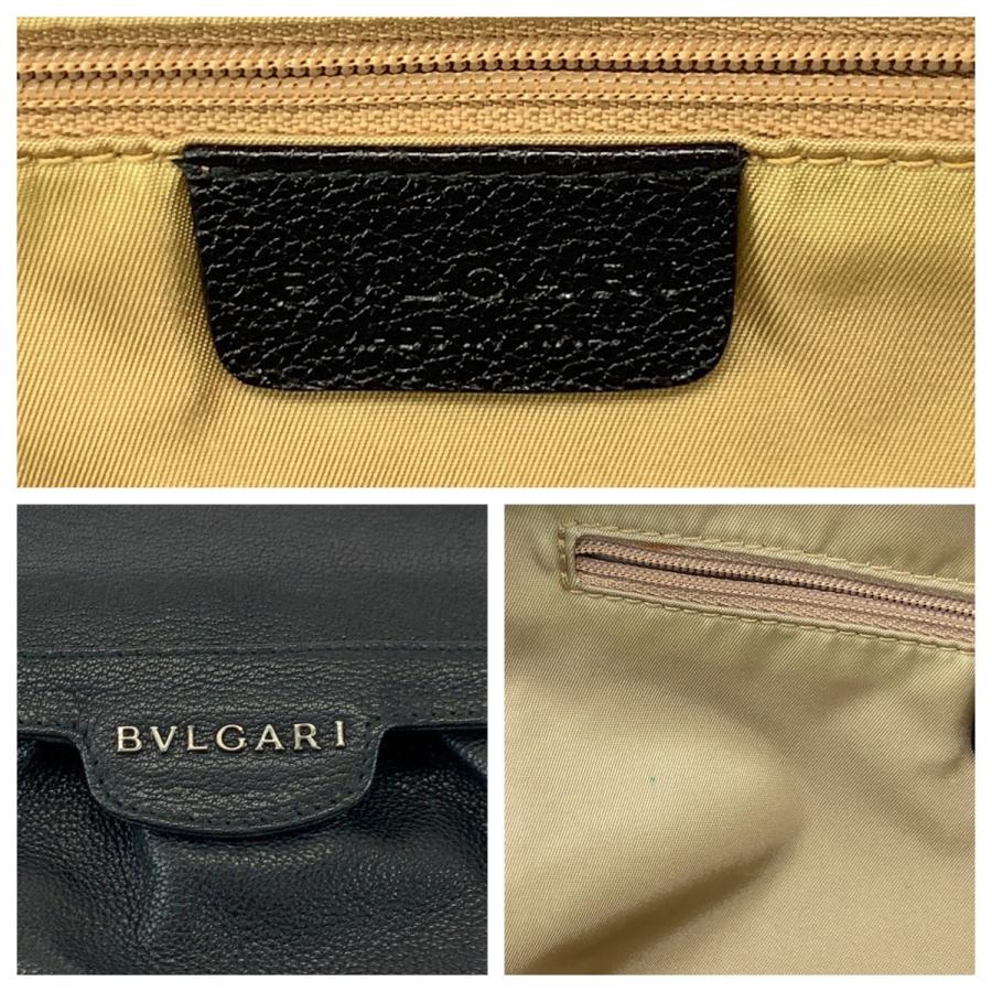 BVLGARI（ブルガリ） 美品 ロゴ ブラック 黒 シルバー金具 レザー