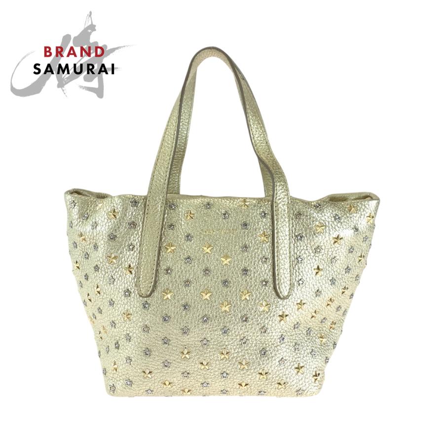 美品 JIMMY CHOO ジミーチュウ ミニサラ スタースタッズ ゴールド 