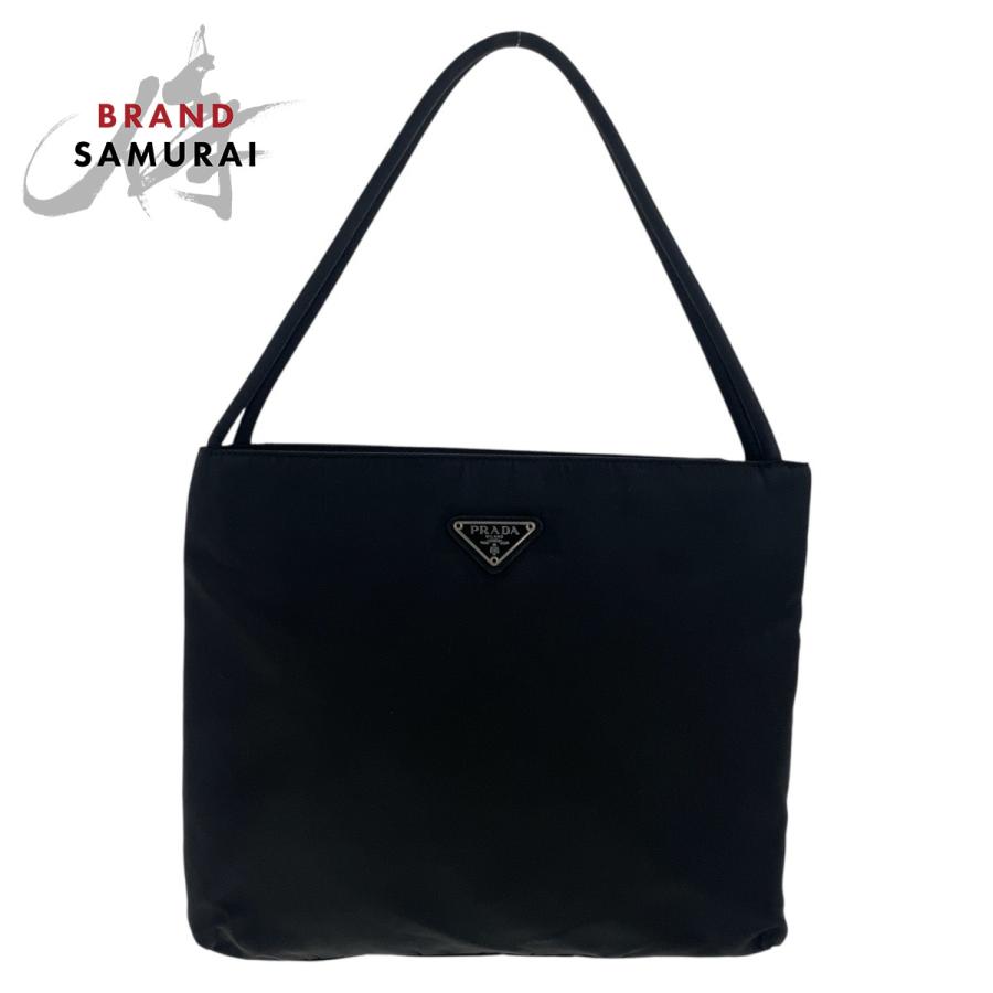 PRADA（プラダ） 美品 テスート 三角ロゴプレート ブラック 黒