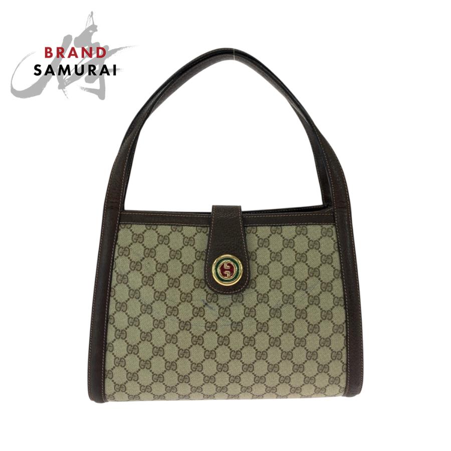 GUCCI 美品 グッチ オールドグッチ ベージュ ブラウン ゴールド