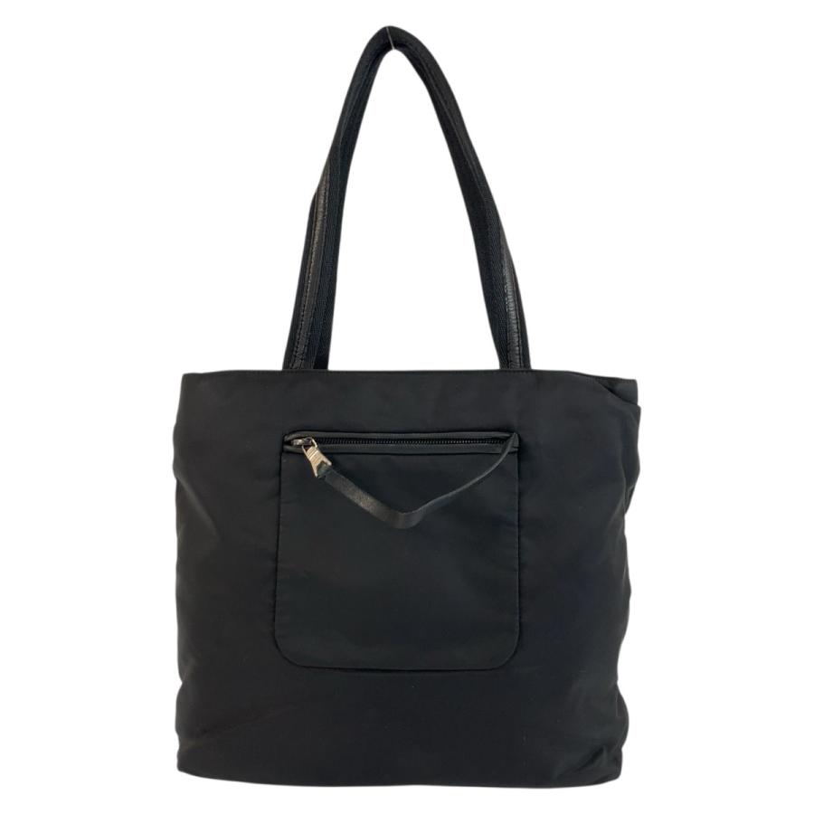 美品 PRADA プラダ テスート 三角ロゴプレート ブラック 黒 シルバー金具 ナイロン 22 トートバッグ ショルダーバッグ レディース 502990 | PRADA | 01