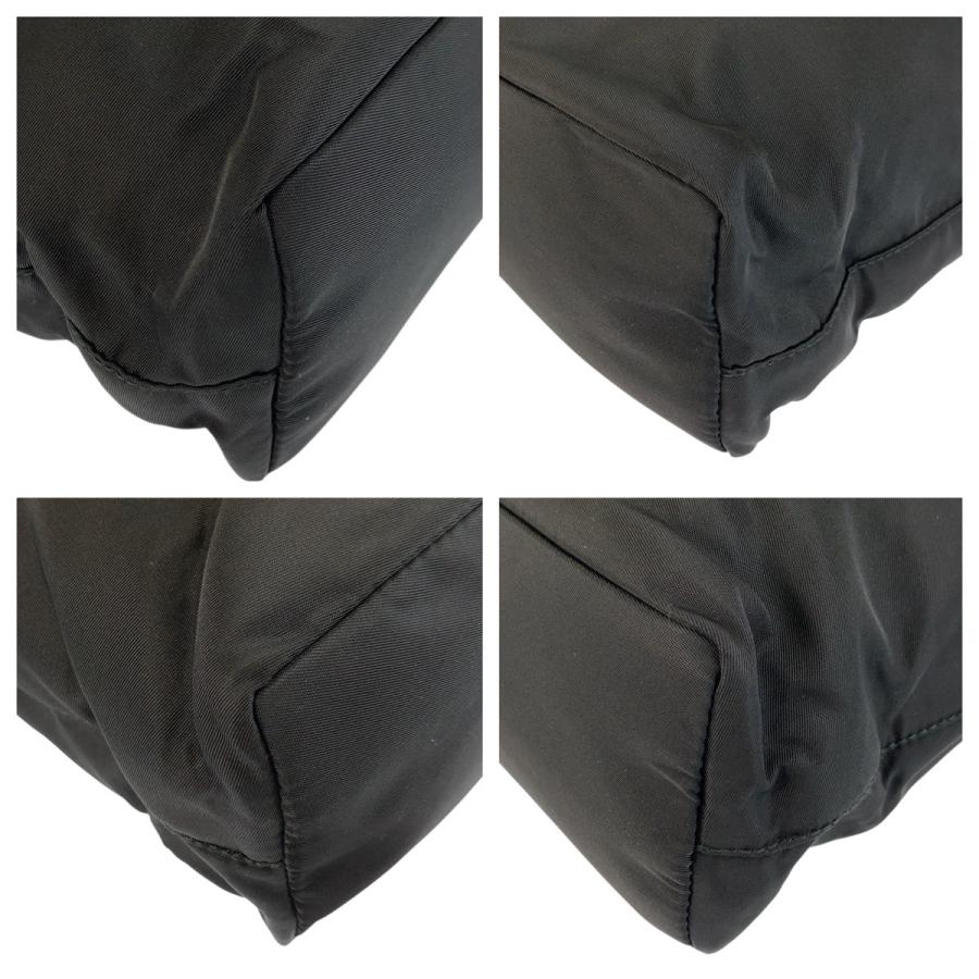 美品 PRADA プラダ テスート 三角ロゴプレート ブラック 黒 シルバー金具 ナイロン 22 トートバッグ ショルダーバッグ レディース 502990 | PRADA | 02