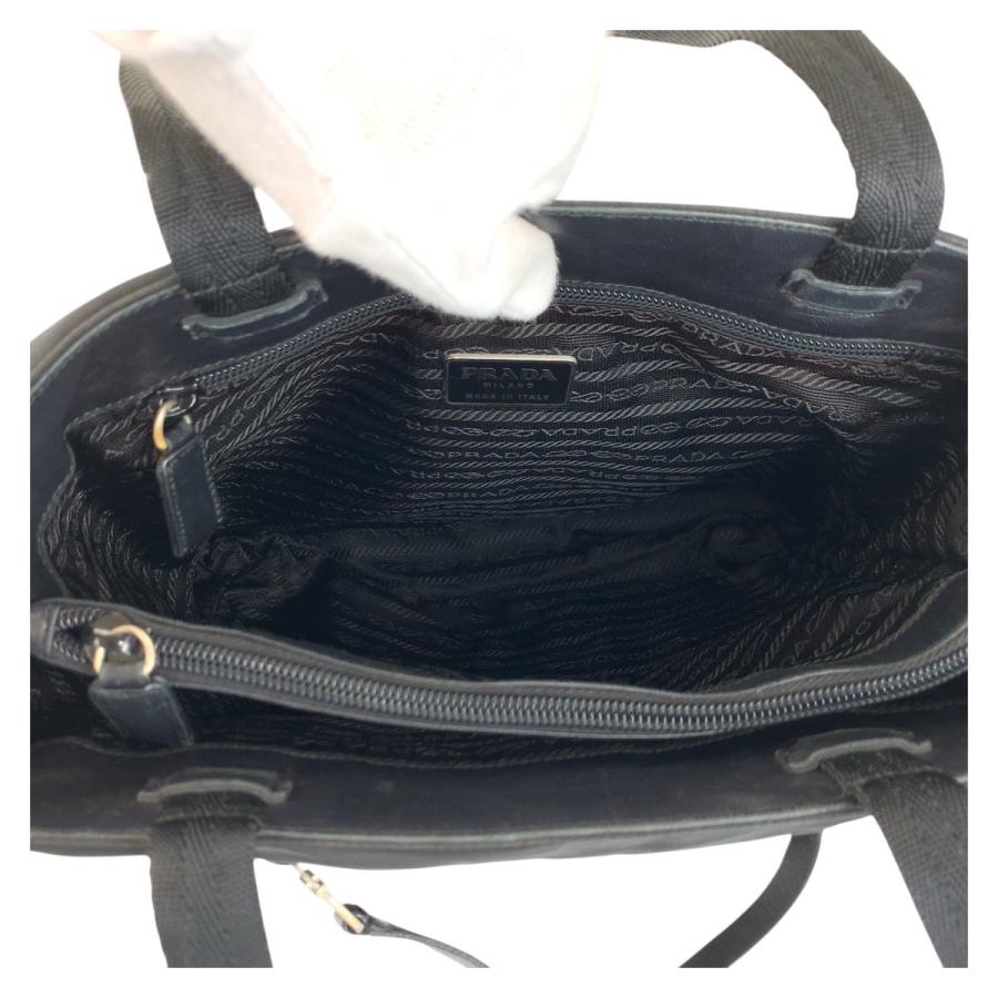 美品 PRADA プラダ テスート 三角ロゴプレート ブラック 黒 シルバー金具 ナイロン 22 トートバッグ ショルダーバッグ レディース 502990 | PRADA | 07