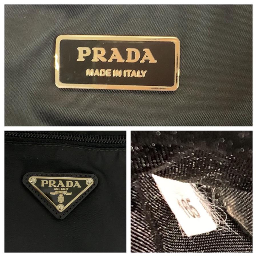 PRADA（プラダ） 美品 テスート 三角ロゴプレート ブラック 黒