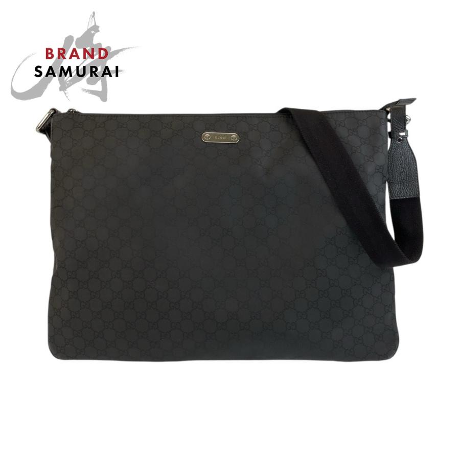 GUCCI ショルダーバッグ GUCCI（グッチ） 美品 GG柄 ブラック 黒 シルバー金具 ナイロン/レザー