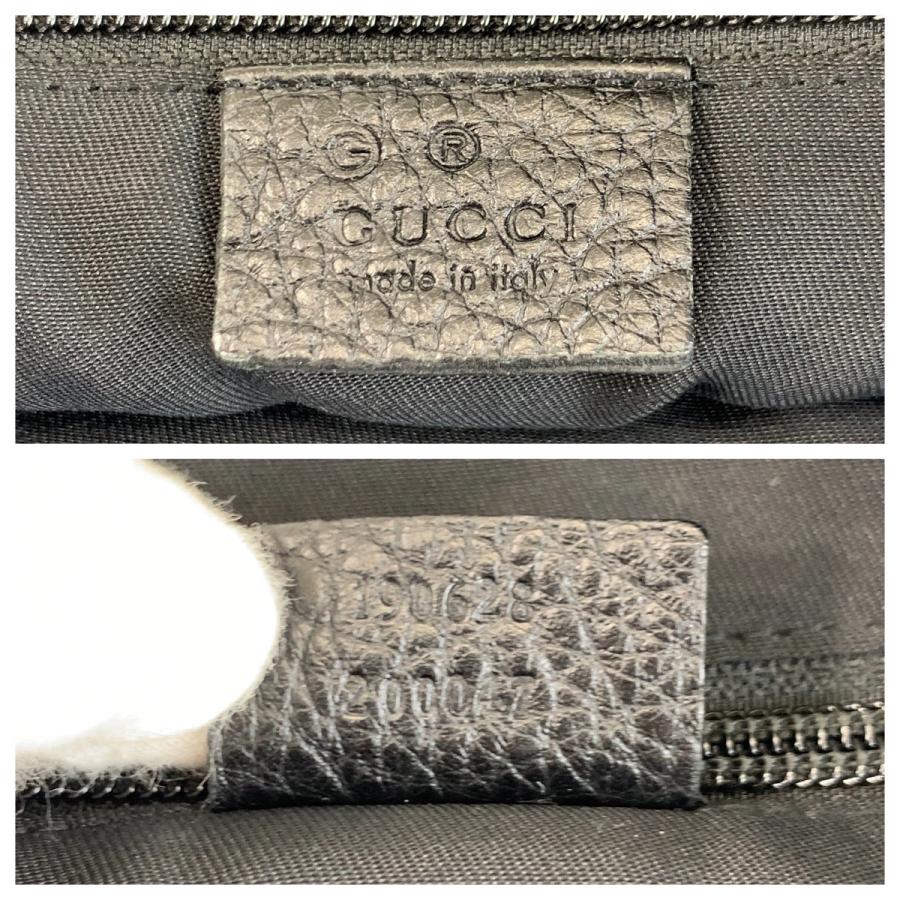 シルバーショルダーバッグ GUCCI（グッチ） 美品 GG柄 ブラック 黒 シルバー金具 ナイロン/レザー