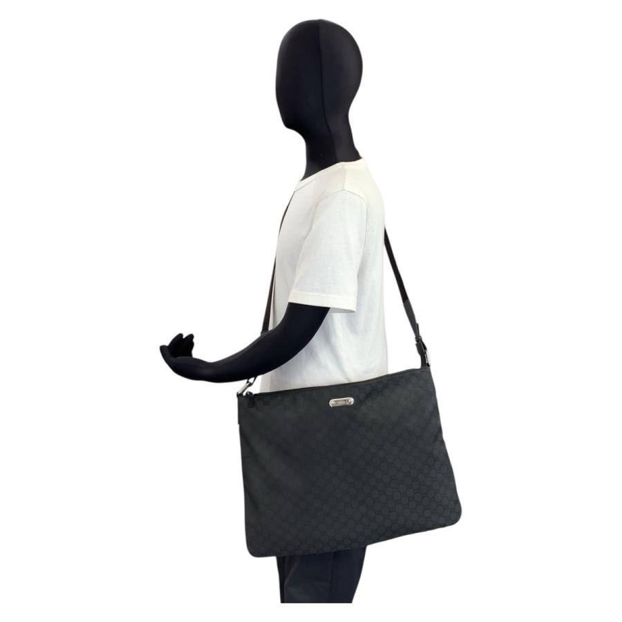 GUCCI（グッチ） 美品 GG柄 ブラック 黒 シルバー金具 ナイロン/レザー
