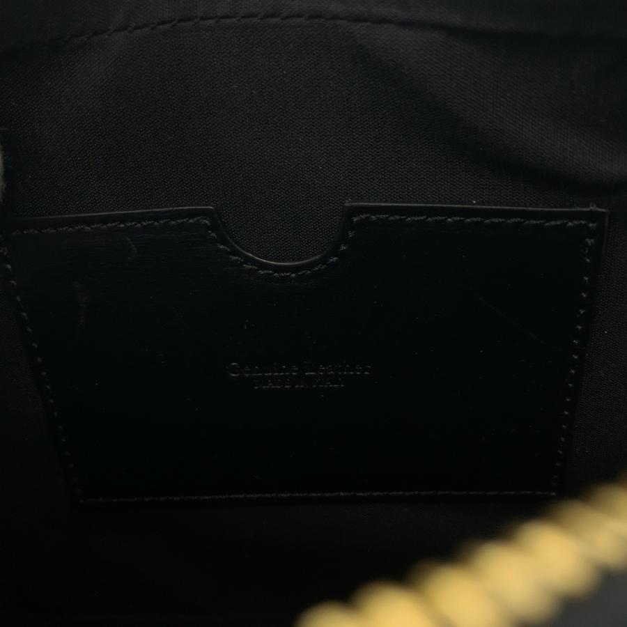 美品 OFF-WHITE オフホワイト ネームタグ ブラック 黒 ブルー ゴールド金具 レザー クラッチバッグ ハンドバッグ メンズ 503250