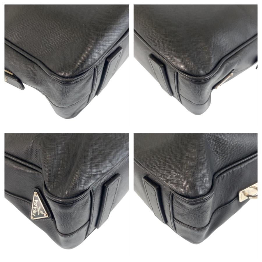 PRADA プラダ サフィアーノ ブラック 黒 シルバー金具 レザー ビジネスバッグ ブリーフケース メンズ 503255 | PRADA | 02
