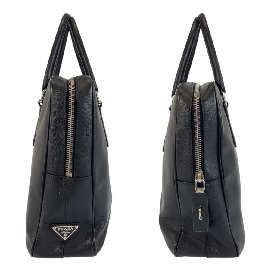 PRADA プラダ サフィアーノ ブラック 黒 シルバー金具 レザー ビジネスバッグ ブリーフケース メンズ 503255 | PRADA | 06