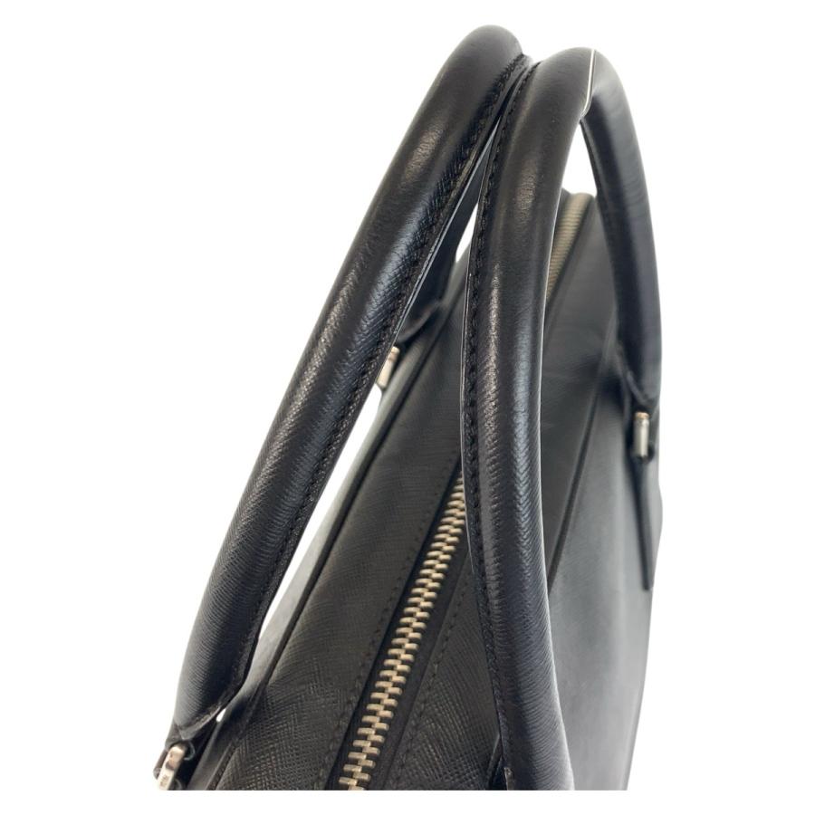 PRADA（プラダ） サフィアーノ ブラック 黒 シルバー金具 レザー ビジネスバッグ ブリーフケース メンズ 503255 : BRAND ...