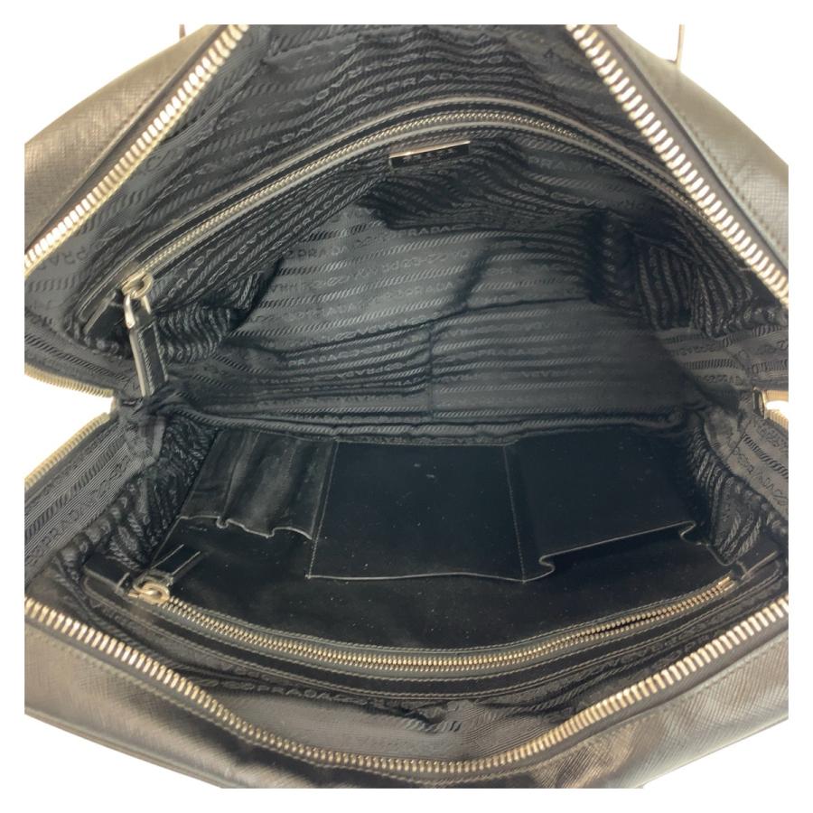 PRADA プラダ サフィアーノ ブラック 黒 シルバー金具 レザー ビジネスバッグ ブリーフケース メンズ 503255 | PRADA | 08