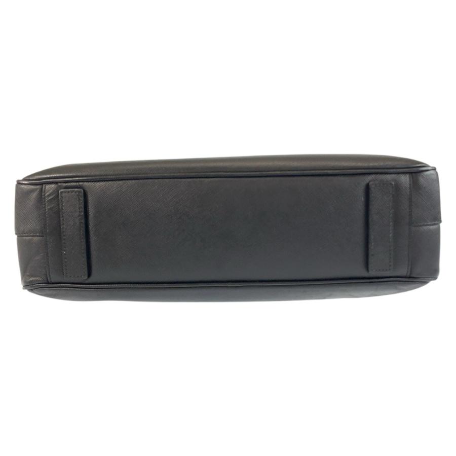 PRADA（プラダ） サフィアーノ ブラック 黒 シルバー金具 レザー ビジネスバッグ ブリーフケース メンズ 503255 : BRAND ...