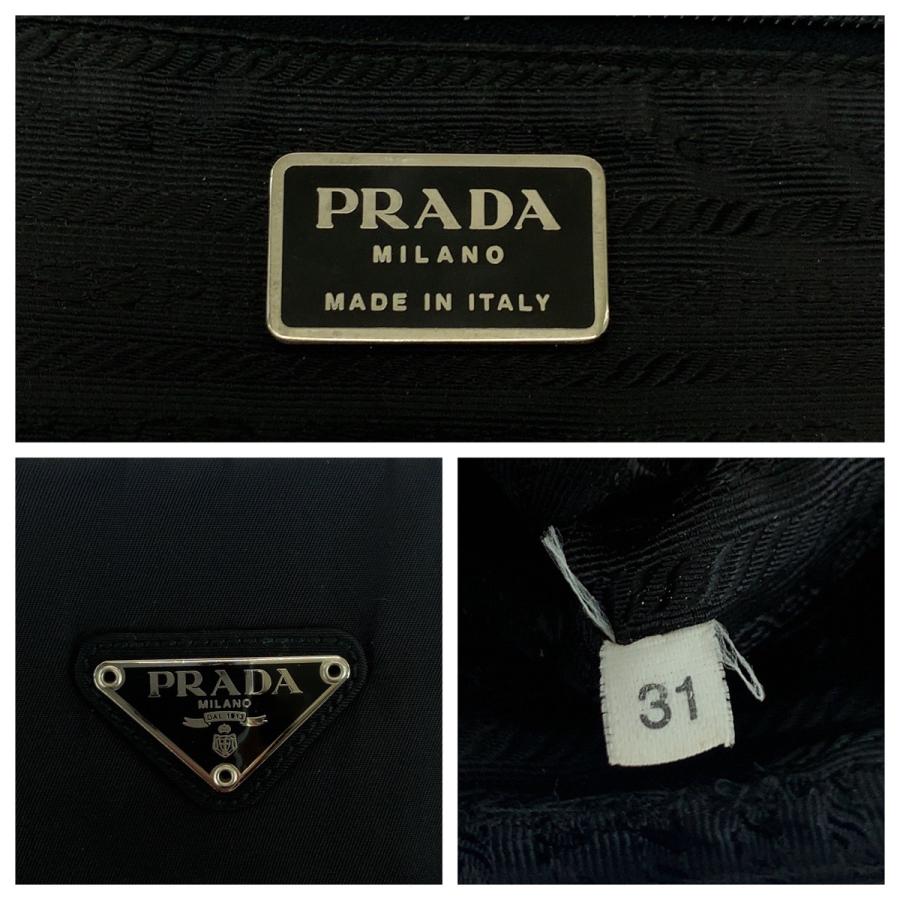 PRADA（プラダ） 美品 テスート 三角ロゴプレート ブラック 黒