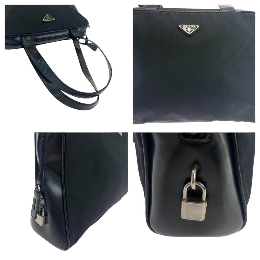 PRADA（プラダ） 美品 テスート 三角ロゴプレート ブラック 黒