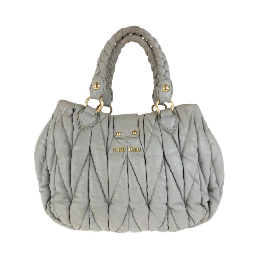miu MIUMIU ミュウミュウ マテラッセ グレー ゴールド金具