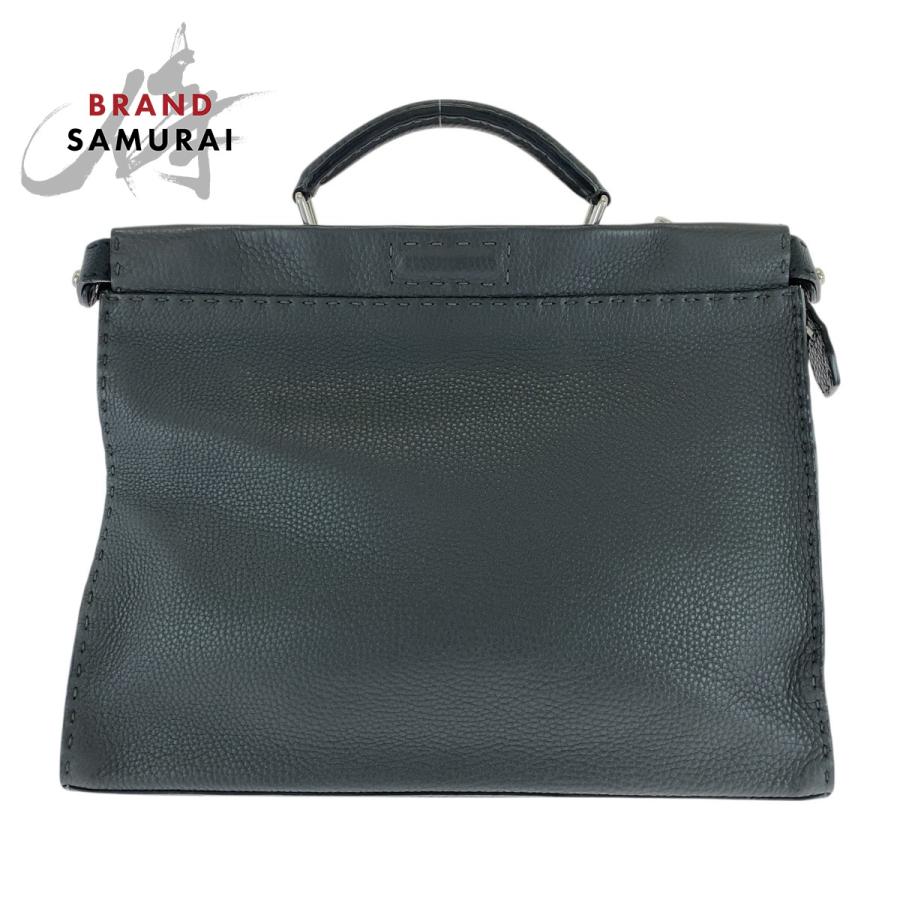 ⭐️美品⭐️ フェンディ セレリア ピーカブー レザー ビジネスバッグ FENDI（フェンディ） セレリア ピーカブー グレー シルバー金具 レザー