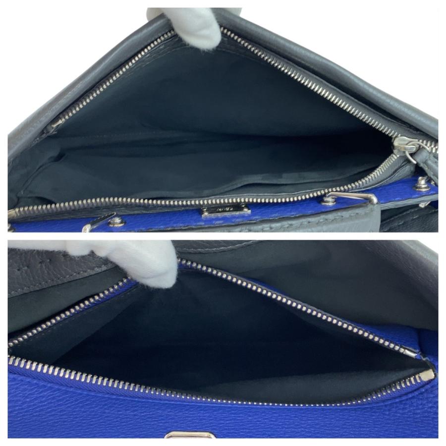 FENDI（フェンディ） セレリア ピーカブー グレー シルバー金具 レザー