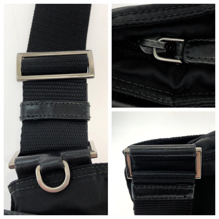【美品】PRADA ウエストバッグ　三角ロゴ　黒　人気モデル 近年モデル✨PRADA ウエストバッグ 三角ロゴ ロゴ金具 ナイロン 黒
