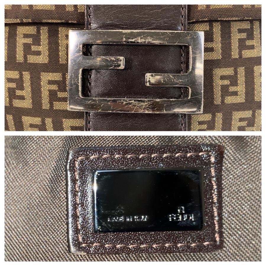 FENDI（フェンディ） ズッキーノ カムセポシェット ブラウン シルバー 
