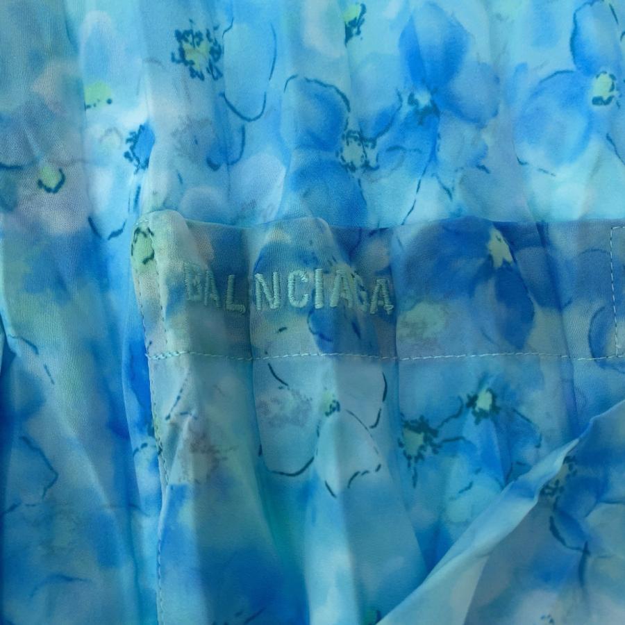 BALENCIAGA（バレンシアガ） 美品 花柄 サイズL ブルー ポリエステル 