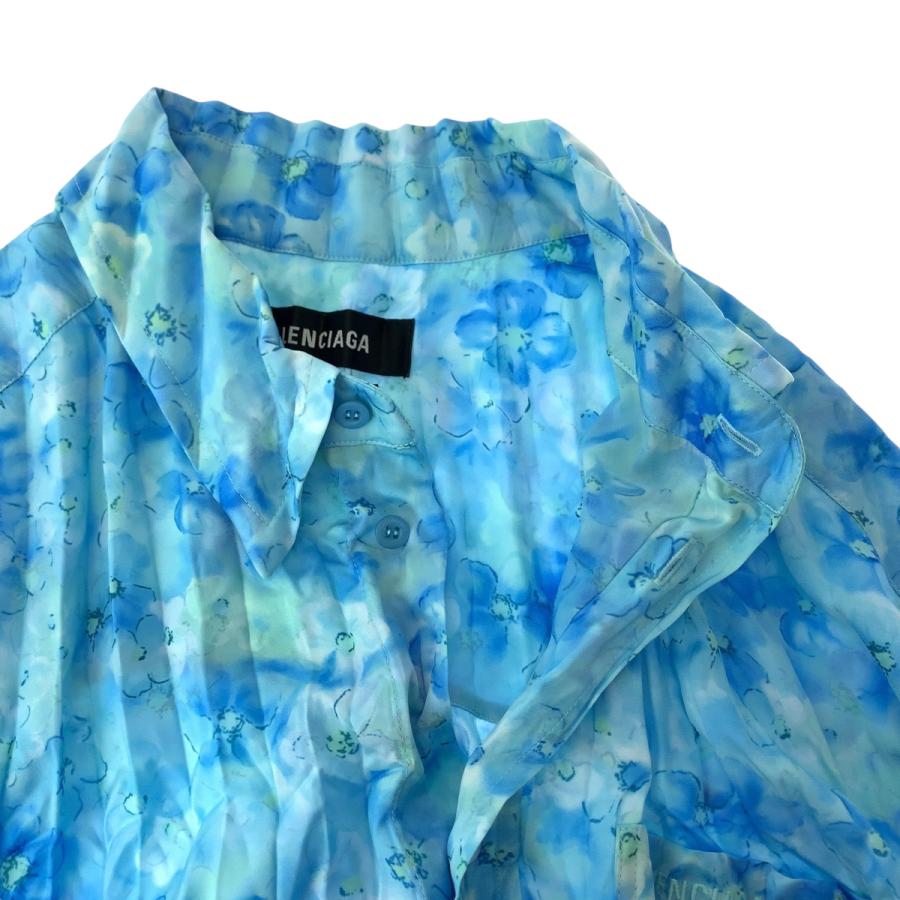 BALENCIAGA（バレンシアガ） 美品 花柄 サイズL ブルー ポリエステル 