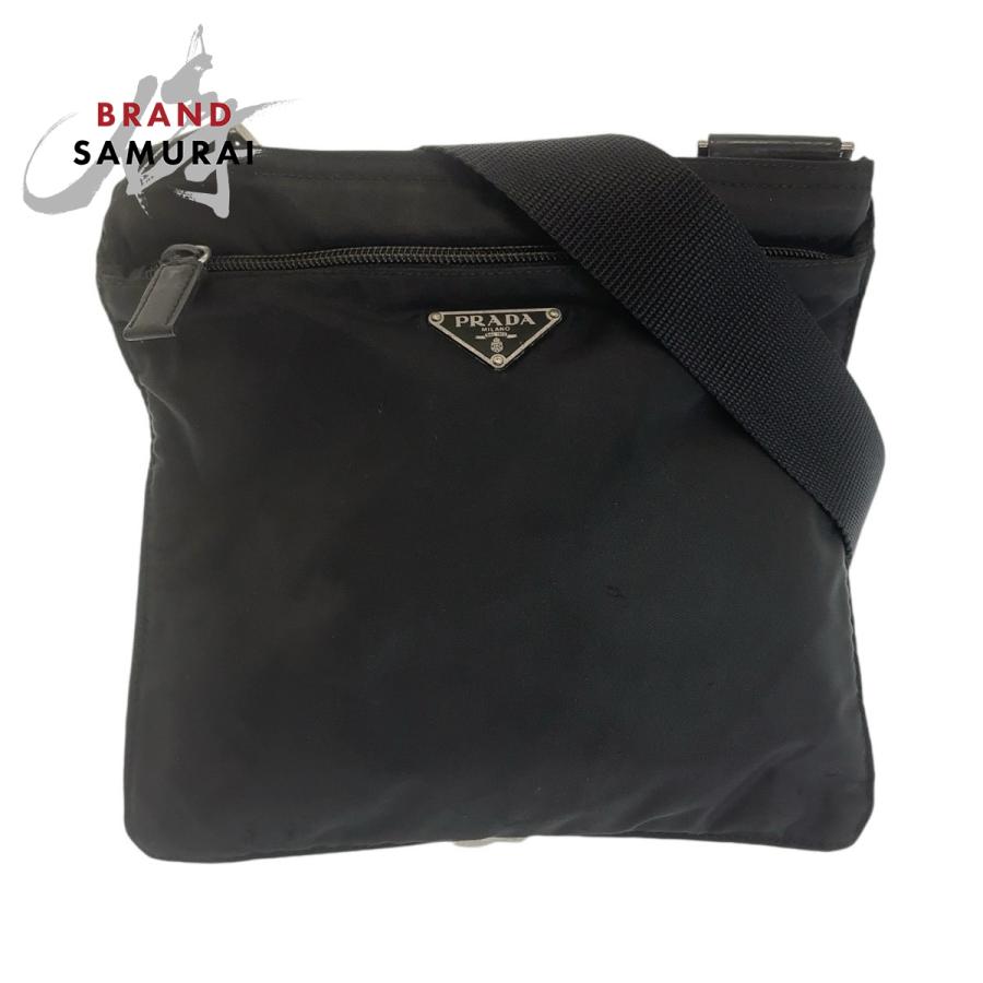 PRADA（プラダ） 美品 テスート 三角ロゴプレート ブラック 黒