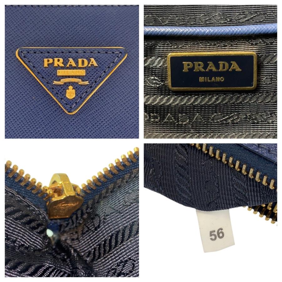 PRADA（プラダ） サフィアーノ ガレリア 三角ロゴプレート ブルー